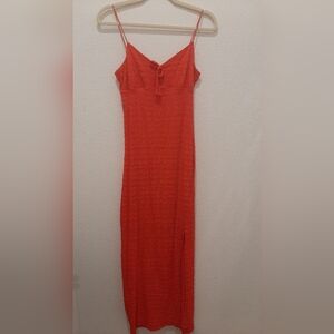 Stunning coral red long dress